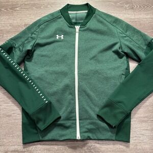 Under Armour Jacket Womens Small Green Bomber Qualifier Hybrid Warm‎ Up Adult